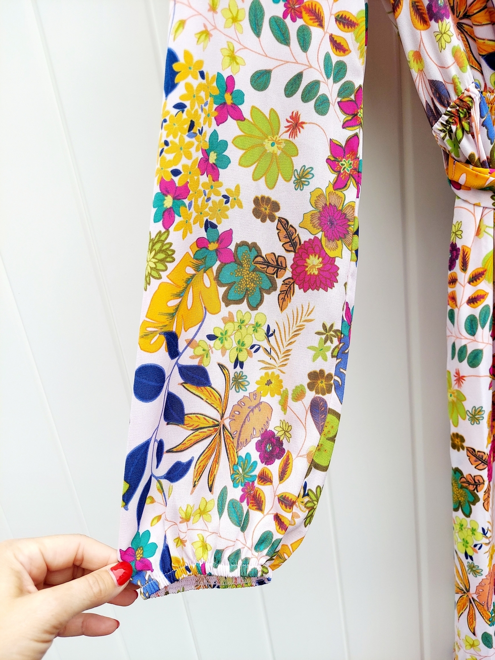 Easel Floral Wrap High Low Maxi Dress Womens Size Small NWT Boho Weddings Office - Picture 4 of 12